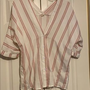 Pink striped blouse